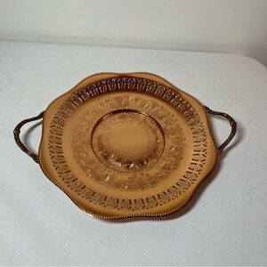 Viking Copper Vintage Decorative Tray Plate with Handles